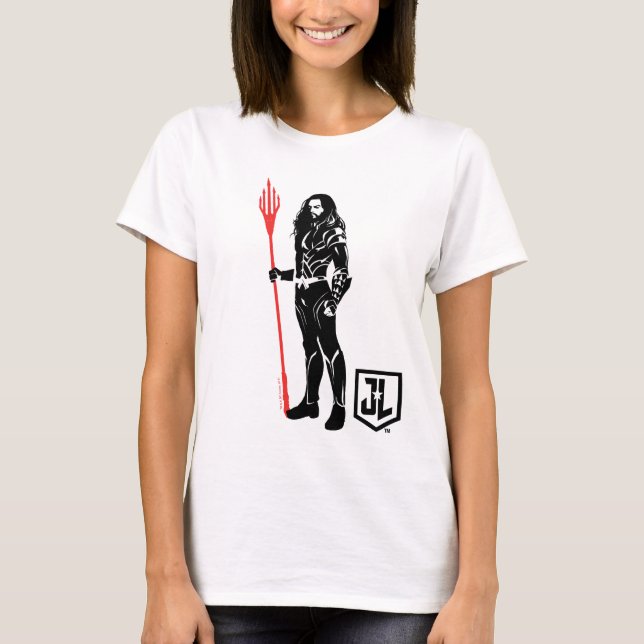 Camiseta Liga de la Justicia | Aquaman Pose Noir Pop Art (Anverso)