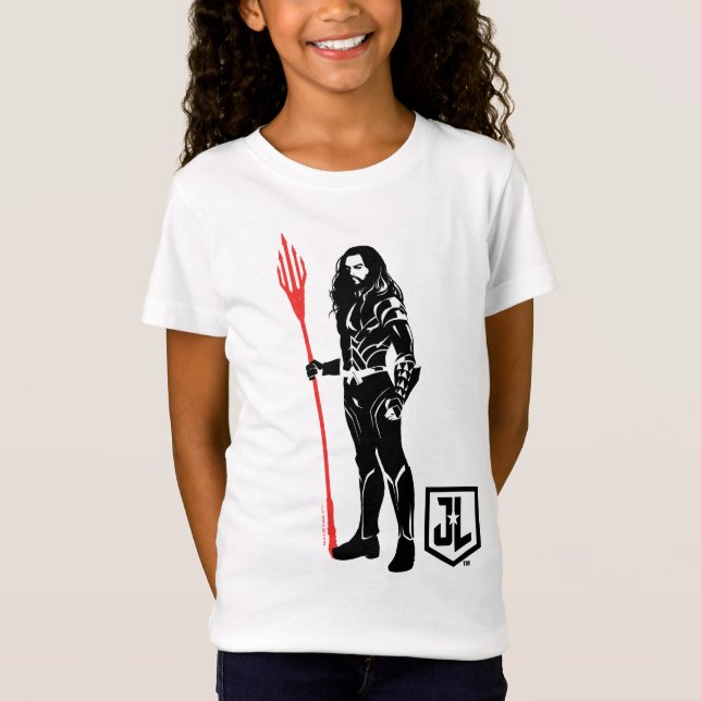 Camiseta Liga de la Justicia | Aquaman Pose Noir Pop Art (Anverso)