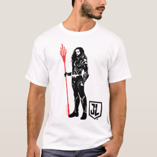 Camiseta Liga de la Justicia   Aquaman Pose Noir Pop Art