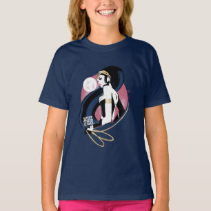 Camiseta Liga de la Justicia Arte pop de perfil de mujer