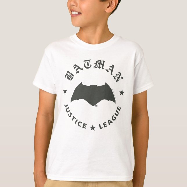 Camiseta Liga de la Justicia | Batman Retro Bat Emblem (Anverso)