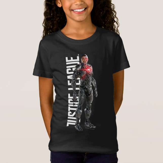 Camiseta Liga de la Justicia | Ciborg En Battlefield (Anverso)
