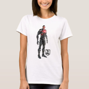 Camiseta Liga de la Justicia   Ciborg En Battlefield