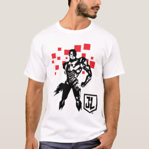 Camiseta Liga de la Justicia   Cyborg Digital Noir Pop Art