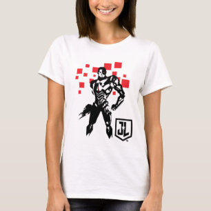 Camiseta Liga de la Justicia   Cyborg Digital Noir Pop Art