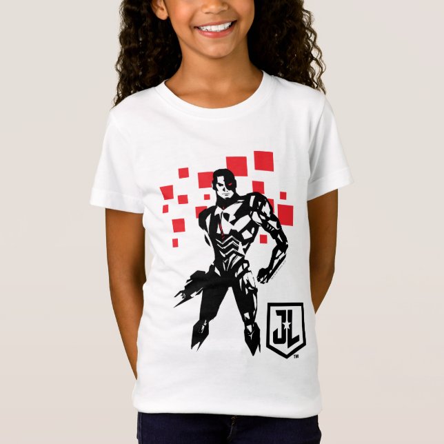 Camiseta Liga de la Justicia | Cyborg Digital Noir Pop Art (Anverso)