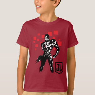 Camiseta Liga de la Justicia   Cyborg Digital Noir Pop Art