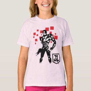 Camiseta Liga de la Justicia   Cyborg Digital Noir Pop Art