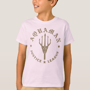 Camiseta Liga de la Justicia   Emblema de Aquaman Retro Tri