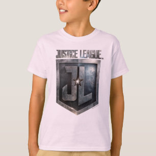 Camiseta Liga de la Justicia   Escudo JL metálico