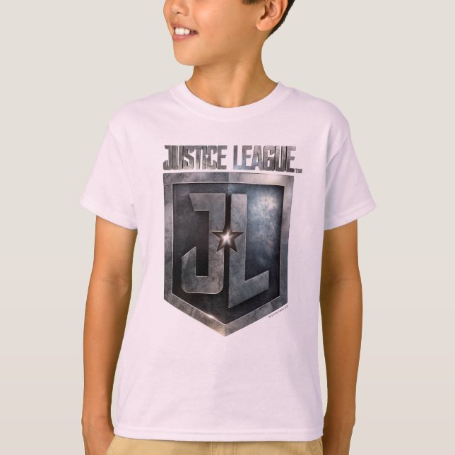 Camiseta Liga de la Justicia | Escudo JL metálico (Anverso)