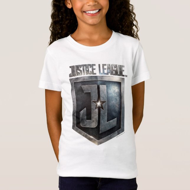 Camiseta Liga de la Justicia | Escudo JL metálico (Anverso)