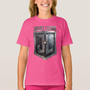 Camiseta Liga de la Justicia   Escudo JL metálico