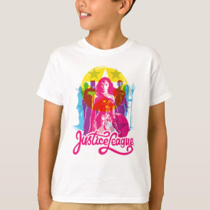 Camiseta Liga de la Justicia  Grupo retro y arte pop con lo