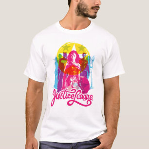 Camiseta Liga de la Justicia  Grupo retro y arte pop con lo
