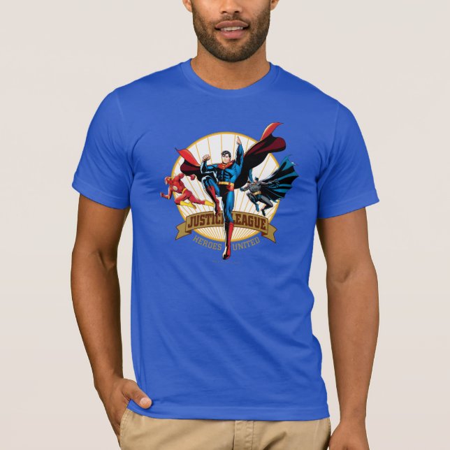 Camiseta Liga de la Justicia Heroes United (Anverso)