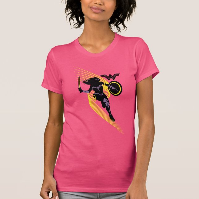 Camiseta Liga de la Justicia | Icono de silueta de mujer ma (Anverso)