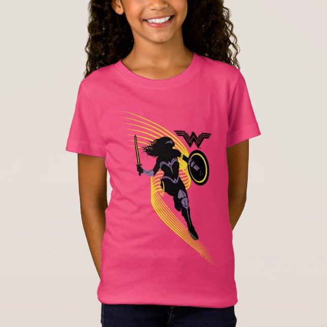 Camiseta Liga de la Justicia | Icono de silueta de mujer ma (Anverso)