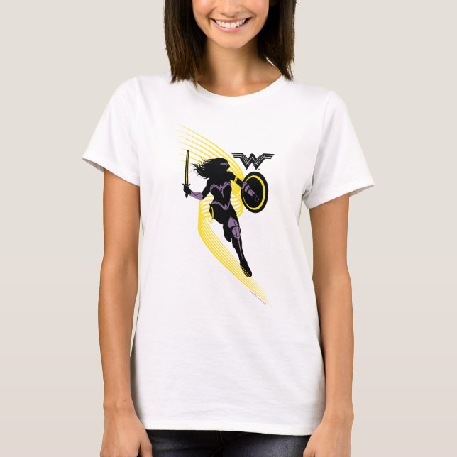 Camiseta Liga de la Justicia | Icono de silueta de mujer ma (Anverso)
