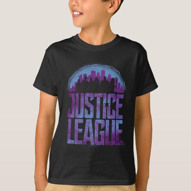 Camiseta Liga de la Justicia | Liga de Justicia City Silhou (Anverso)