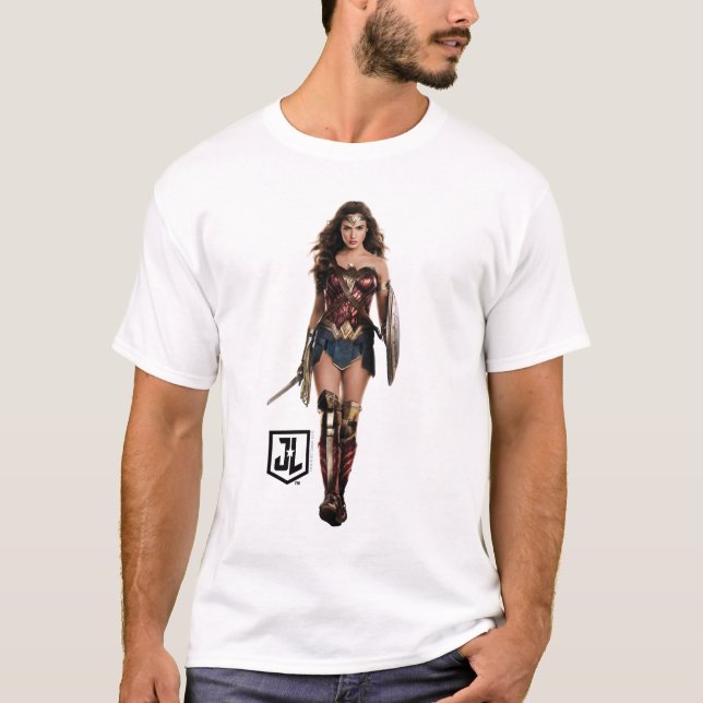 Camiseta Liga de la Justicia | Mujer Maravilla En Battlefie (Anverso)