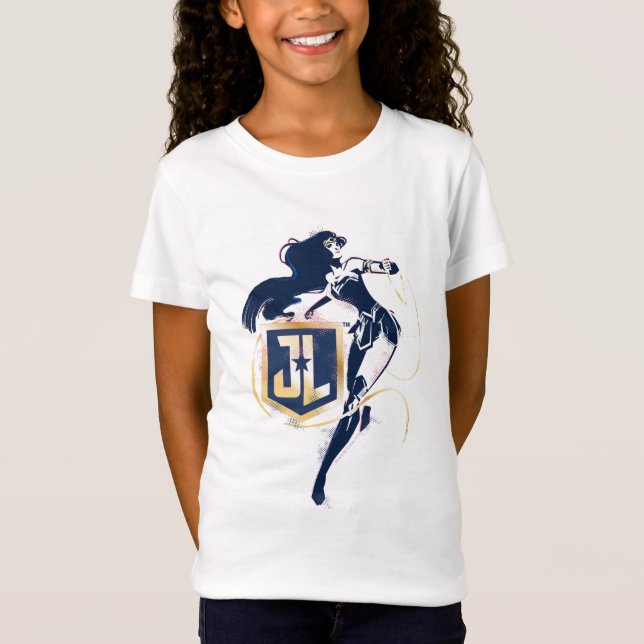 Camiseta Liga de la Justicia | Mujer Maravilla y arte pop d (Anverso)