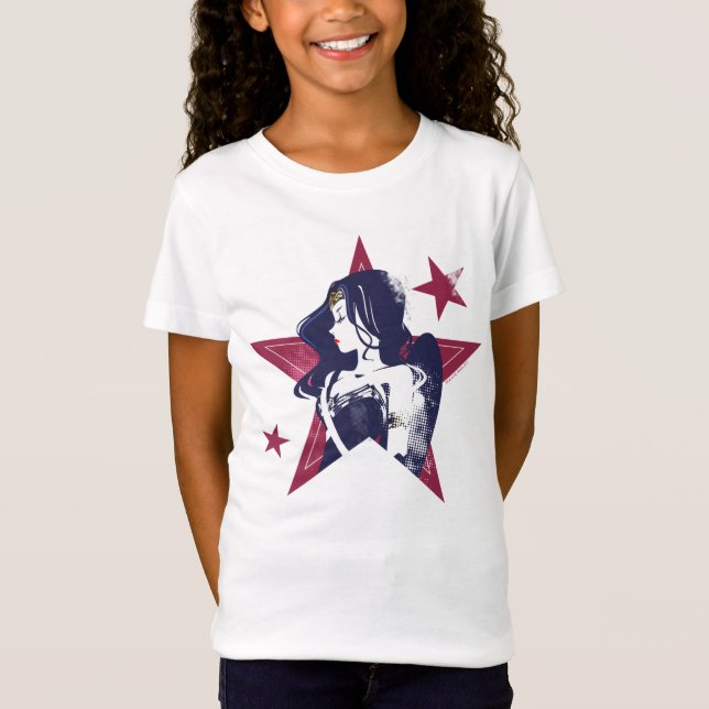 Camiseta Liga de la Justicia | Mujer Maravilla y arte pop d (Anverso)