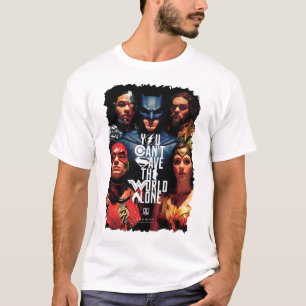 Camiseta Liga de la Justicia   No puedes salvar solo al mun