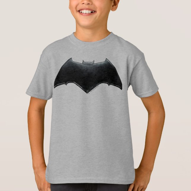 Camiseta Liga de la Justicia | Símbolo batman metálico (Anverso)