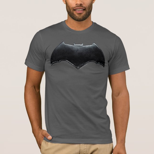 Camiseta Liga de la Justicia | Símbolo batman metálico (Anverso)