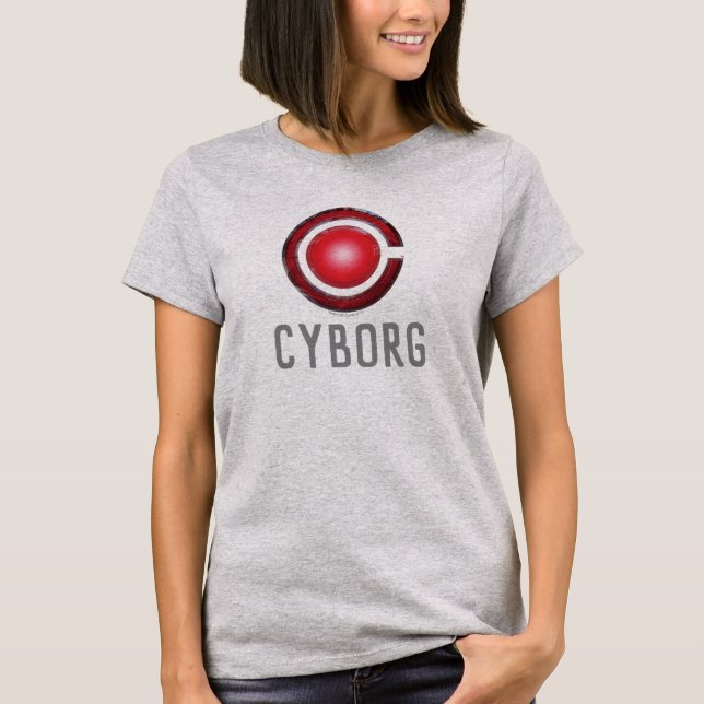 Camiseta Liga de la Justicia | Símbolo ciborg brillante (Anverso)