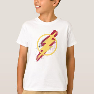 Camiseta Liga de la Justicia   Símbolo de flash de pincel y
