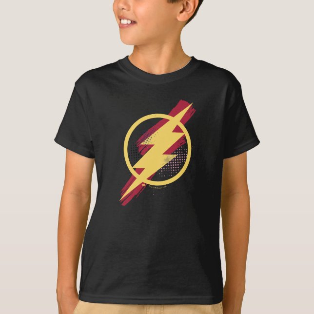 Camiseta Liga de la Justicia | Símbolo de flash de pincel y (Anverso)