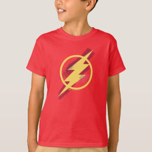 Camiseta Liga de la Justicia   Símbolo de flash de pincel y