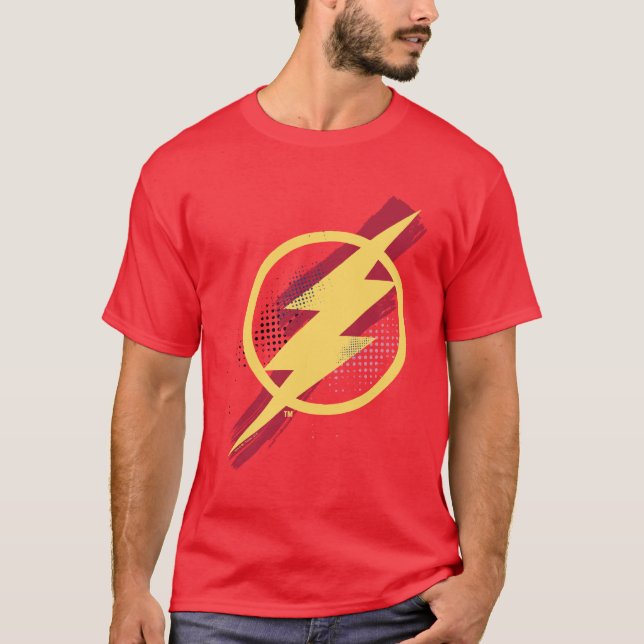Camiseta Liga de la Justicia | Símbolo de flash de pincel y (Anverso)