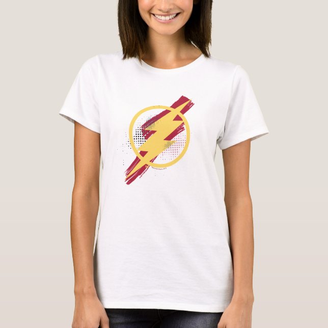 Camiseta Liga de la Justicia | Símbolo de flash de pincel y (Anverso)