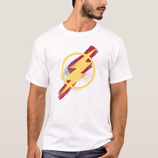 Camiseta Liga de la Justicia | Símbolo de flash de pincel y (Anverso)
