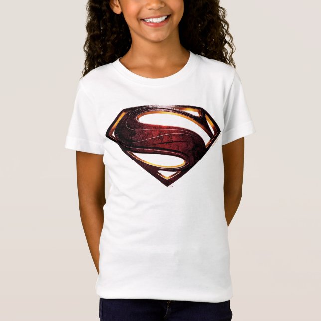 Camiseta Liga de la Justicia | Símbolo de superman metálico (Anverso)