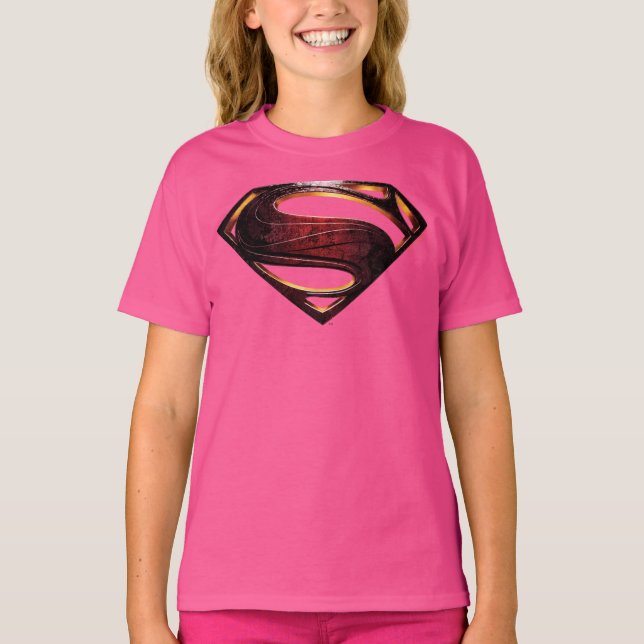 Camiseta Liga de la Justicia | Símbolo de superman metálico (Anverso)