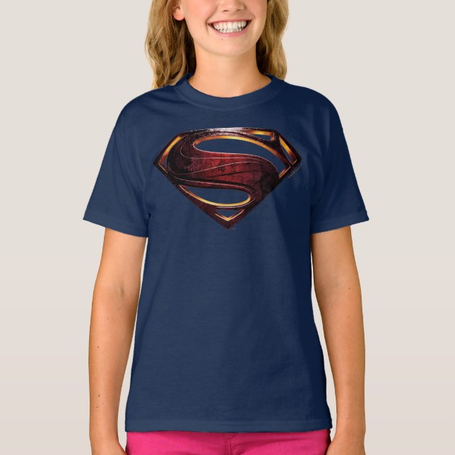 Camiseta Liga de la Justicia | Símbolo de superman metálico (Anverso)