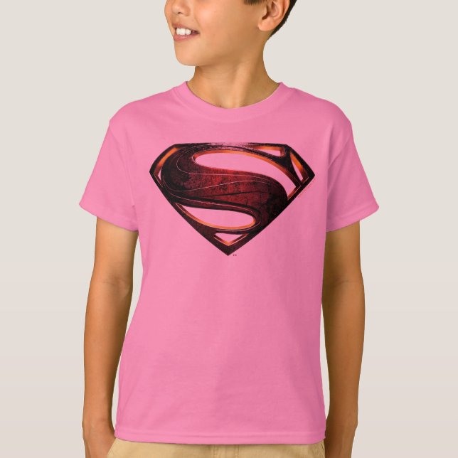Camiseta Liga de la Justicia | Símbolo de superman metálico (Anverso)