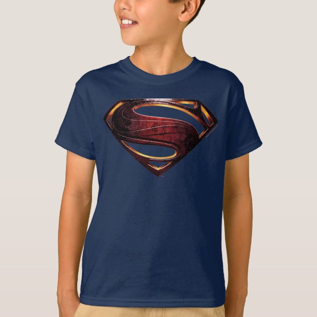 Camiseta Liga de la Justicia | Símbolo de superman metálico (Anverso)