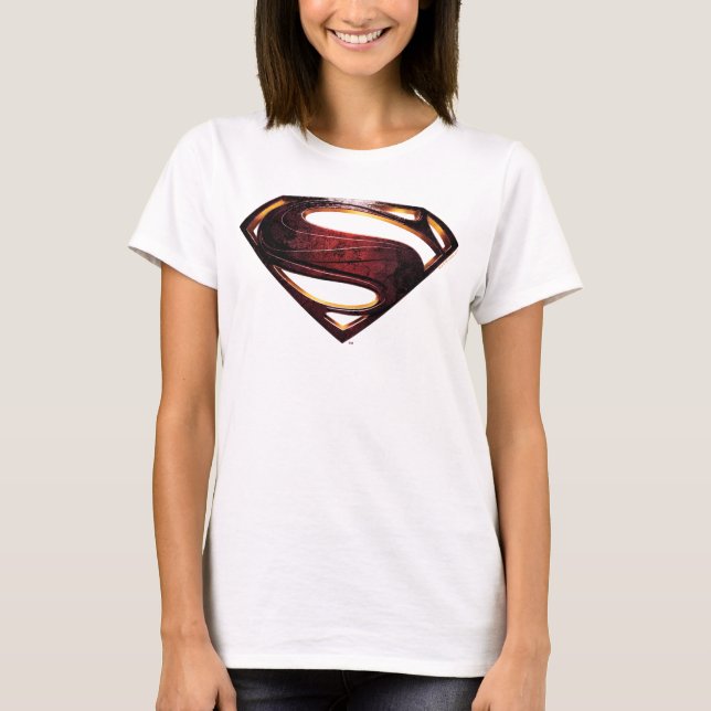 Camiseta Liga de la Justicia | Símbolo de superman metálico (Anverso)