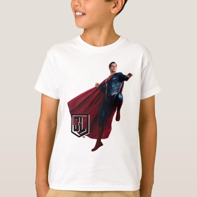 Camiseta Liga de la Justicia | Superman En Battlefield (Anverso)