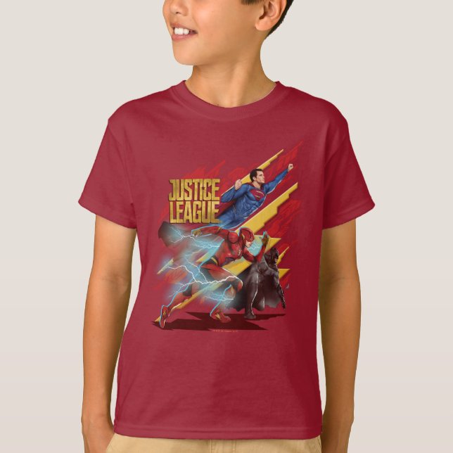 Camiseta Liga de la Justicia | Superman, Flash y Batman Bad (Anverso)