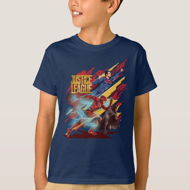 Camiseta Liga de la Justicia | Superman, Flash y Batman Bad (Anverso)