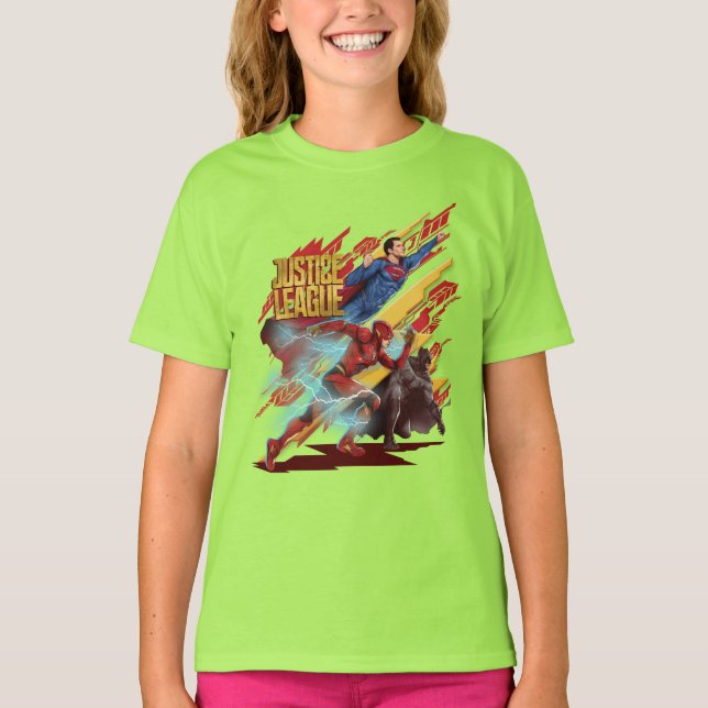 Camiseta Liga de la Justicia | Superman, Flash y Batman Bad (Anverso)