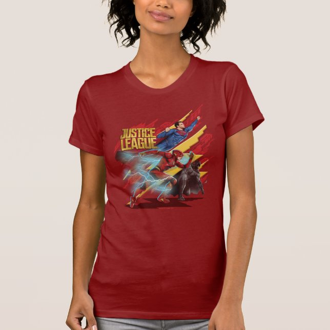 Camiseta Liga de la Justicia | Superman, Flash y Batman Bad (Anverso)