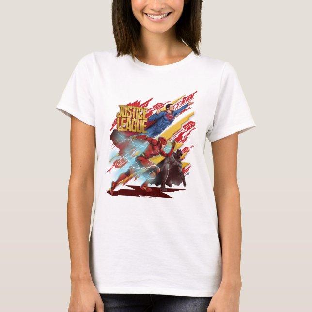 Camiseta Liga de la Justicia | Superman, Flash y Batman Bad (Anverso)
