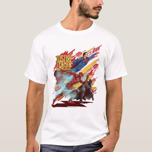 Camiseta Liga de la Justicia | Superman, Flash y Batman Bad (Anverso)